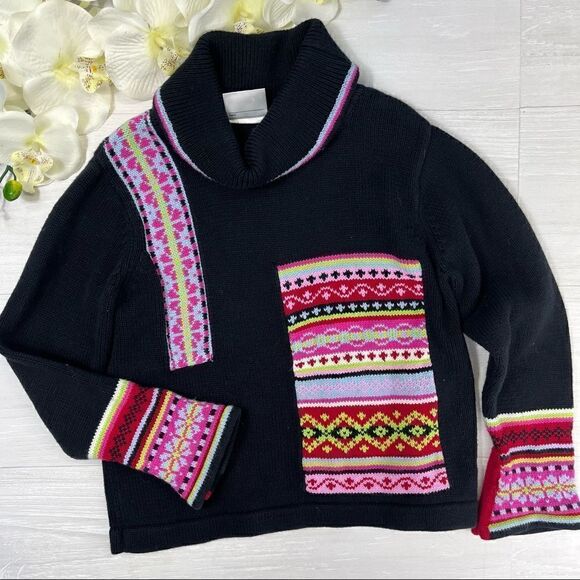 Hanna Andersson Color Block Knit Turtle neck Sweater - Picture 1 of 5